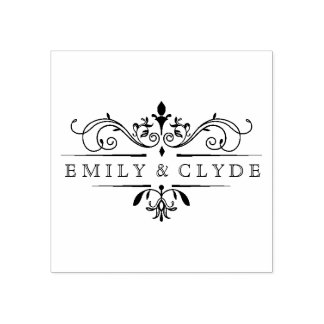 Vintage Couple Monogram Rubber Stamp