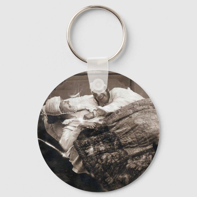 Vintage Couple Stop Tickling 1906 Keychain (Front)