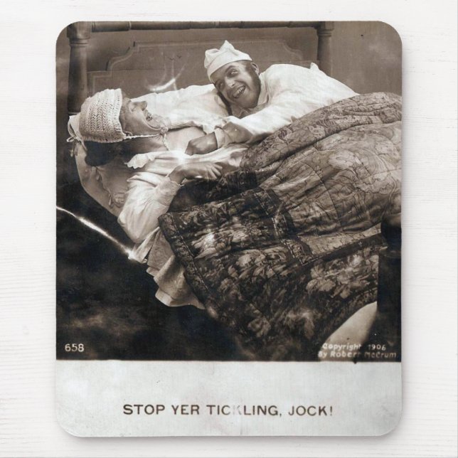 Vintage Couple Stop Tickling 1906 Mouse Pad (Front)