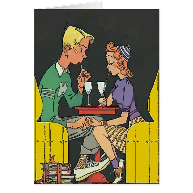 Vintage Couple with Soda (Front)