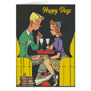 Vintage Couple with Soda