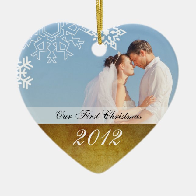 Vintage Couple's First Christmas Ornament (Front)