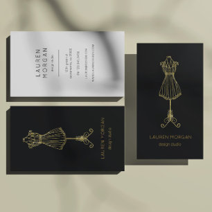 Vintage Couture Black And Gold Design Studio Business Card