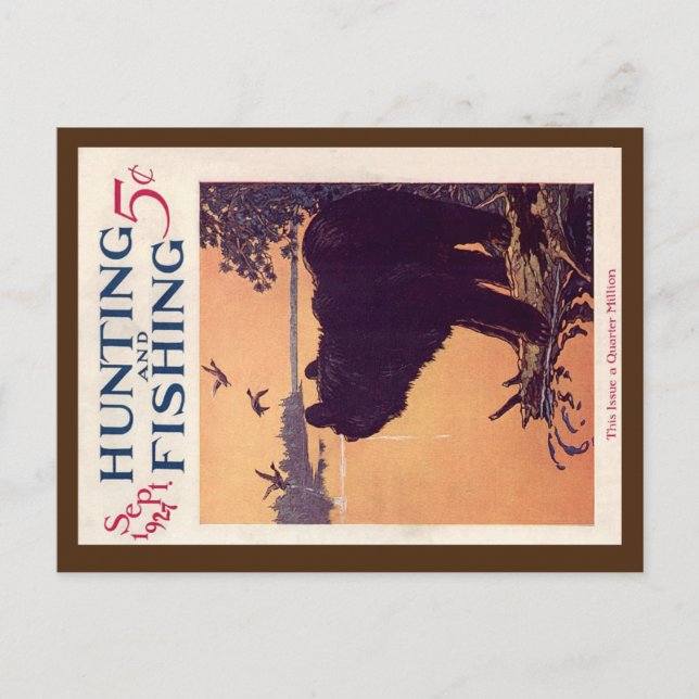 "Vintage Cover:1927 Hunting & Fishing Mag"Postcard Postcard (Front)