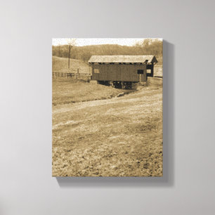 Vintage Covered Bridge Canvas Print