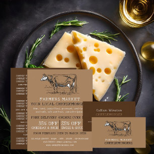Vintage Cow, Cheesemonger Advertising Flyer