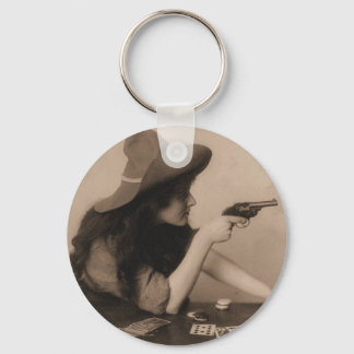 Vintage Cow Girl Keychain