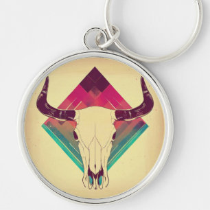 Vintage Cow Skull Keychain