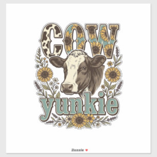 Vintage Cow Yunkie Sunflower Farmhouse Design_1