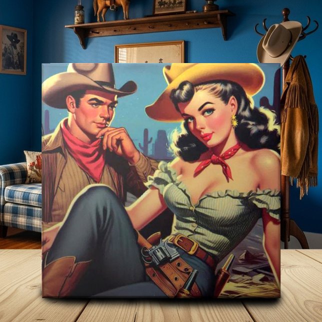 Vintage Cowboy and Cowgirl Tile (Creator Uploaded)