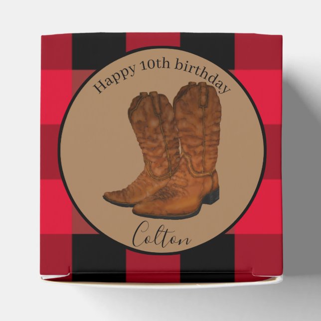 Vintage cowboy boots favor box (Top)