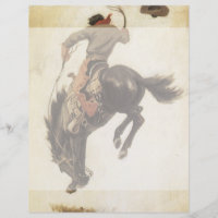 Vintage Cowboy, Bronco Buster Study by NC Wyeth
