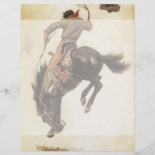 Vintage Cowboy, Bronco Buster Study by NC Wyeth