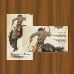 Vintage Cowboy, Bronco Buster Study by NC Wyeth Business Card<br><div class="desc">Vintage illustration American West fine art painting featuring a pioneer cowboy riding on a wild bucking bronco horse in a rodeo. Study of a Bronco Buster by NC Wyeth. 1902.</div>