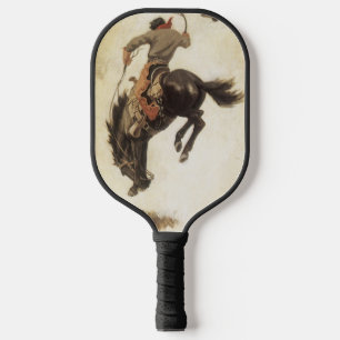Vintage Cowboy, Bronco Buster Study by NC Wyeth Pickleball Paddle