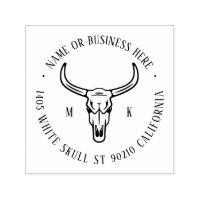 Vintage Cowboy Bull Head Name Return Address