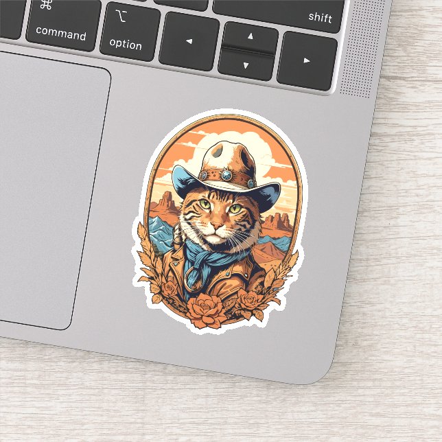 Vintage Cowboy Cat Design (Detail)