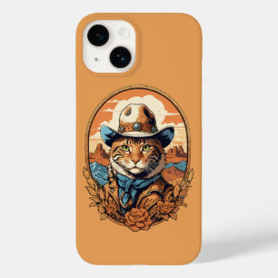 Vintage Cowboy Cat Design Case-Mate iPhone 14 Case