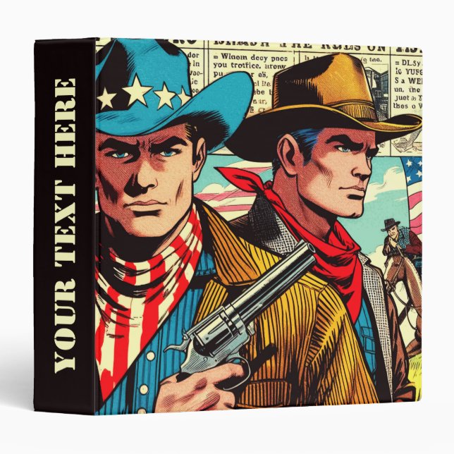Vintage Cowboy Comics Binder (Front/Spine)
