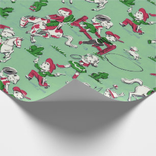 Vintage Cowboy & Cowgirl Gift Wrap Wrapping Paper
