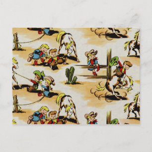 Vintage Cowboy Cowgirl Postcard
