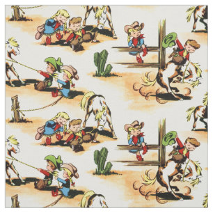 Vintage Cowboy - Cowgirls - Horses - Western Ranch Fabric