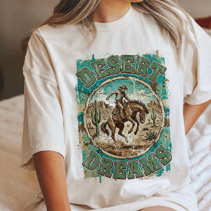 Vintage Cowboy Desert Dreams Wild West Rodeo Art Tri-Blend Shirt
