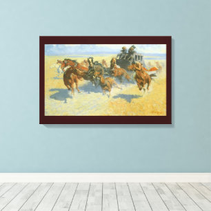 Vintage Cowboy, Downing the Nigh Leader, Remington Canvas Print