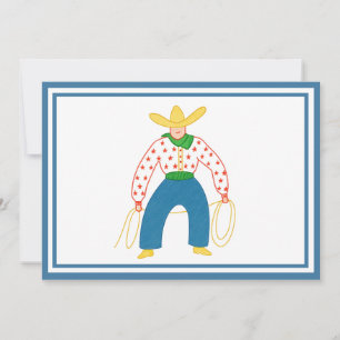 Vintage Cowboy Flat Thank You Card