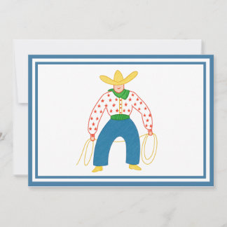 Vintage Cowboy Flat Thank You Card