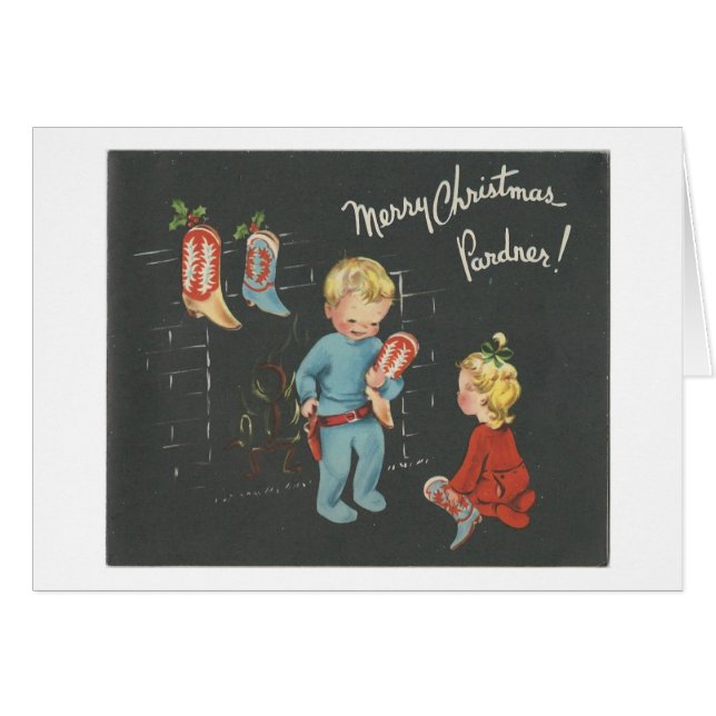 Vintage "Cowboy Kids" Christmas (Front Horizontal)