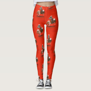 Vintage Cowboy Mouse Riding Guinea Pig Leggings