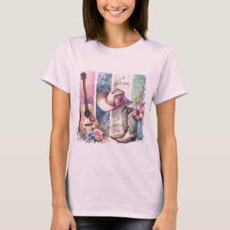 Vintage Cowboy Musician T-Shirt – Guitar,