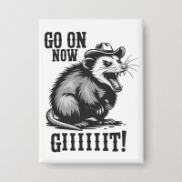 Vintage Cowboy Opossum Go On Now Git Western