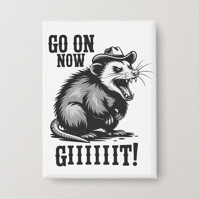 Vintage Cowboy Opossum Go On Now Git Western  (Front)