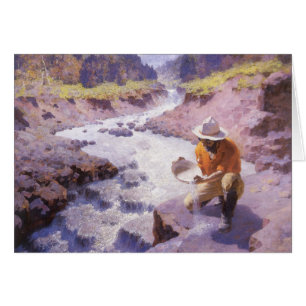 Vintage Cowboy, Panning Gold, Wyoming par Leigh