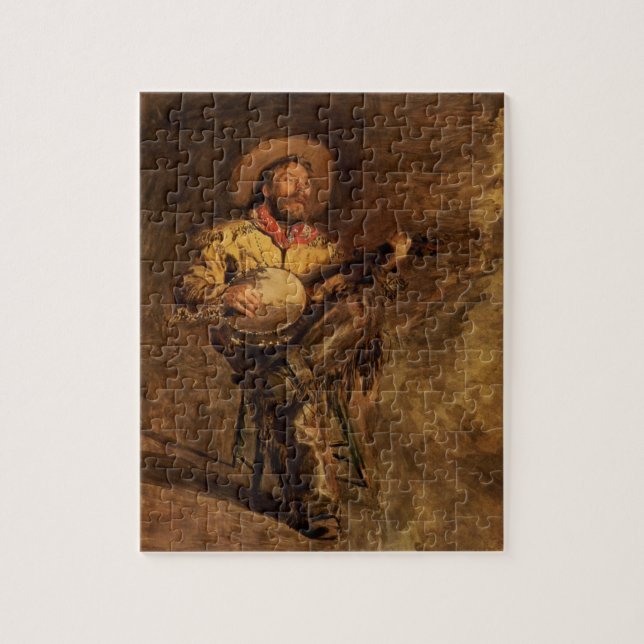 Vintage Cowboy Singing by Thomas Eakins Jigsaw Puzzle (Vertical)