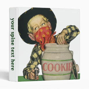 Vintage Cowboy Toy Gun Hand in the Cookie Jar Binder