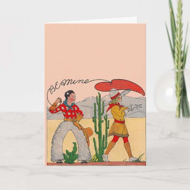Vintage Cowboy Valentine Holiday Card (Front)
