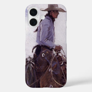 Vintage Cowboy with His Herd of Cattle by Koerner iPhone 16 Case