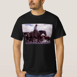 Vintage Cowboy with His Herd of Cattle by Koerner T-Shirt