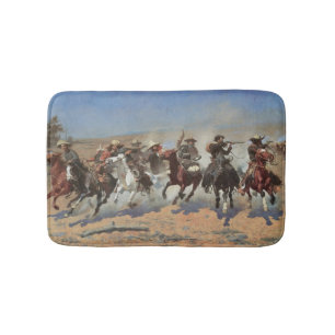 Vintage Cowboys, A Dash For Timber by Remington Bath Mat
