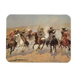 Vintage Cowboys, A Dash For Timber by Remington Magnet