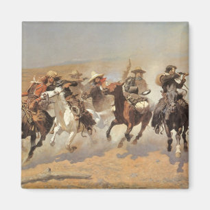 Vintage Cowboys, A Dash For Timber by Remington Magnet