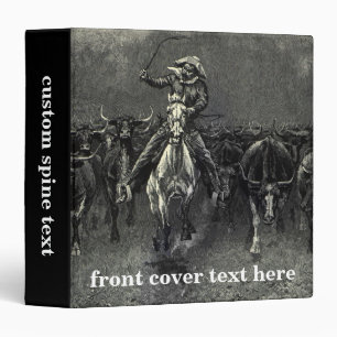 Vintage Cowboys, A Stampede by Frederic Remington Binder