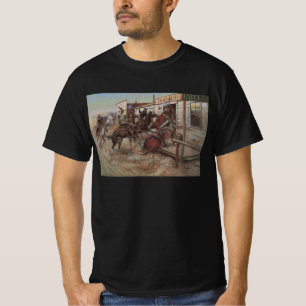 Vintage Cowboys, In Without Knocking by CM Russell T-Shirt