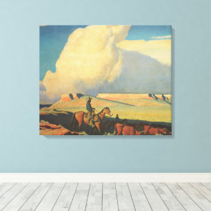 Vintage Cowboys, Open Range by Maynard Dixon Canvas Print