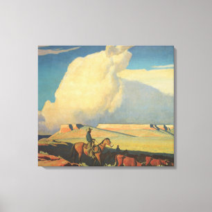 Vintage Cowboys, Open Range by Maynard Dixon Canvas Print