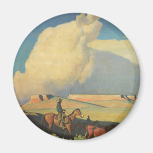 Vintage Cowboys, Open Range by Maynard Dixon Magnet