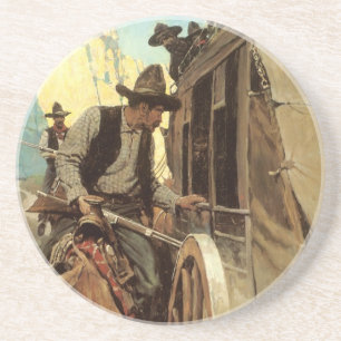 Vintage Cowboys, The Admirable Outlaw by NC Wyeth Coaster